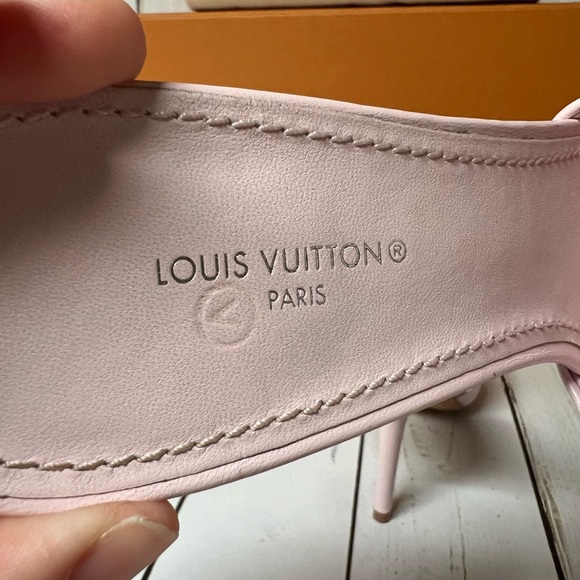 Louis Vuitton Lambskin Embossed Monogram Revival Sandals Pink Sz 38 / 8 - Picture 14 of 16